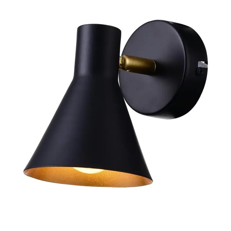 Zlevněný Nástěnné osvětlení v loftovém stylu LESS - 1xE14, 40W, černé / zlaté
