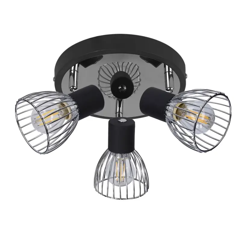 Aktuální Stropní bodové moderní světlo MODO - 3xE14, 40W, kulaté, černé / chromované