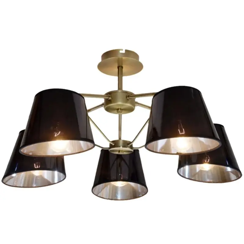 Bezpečná Platba Závěsné moderní pětiramenné světlo CORTEZ, 5xE14, 40W, patina / černé