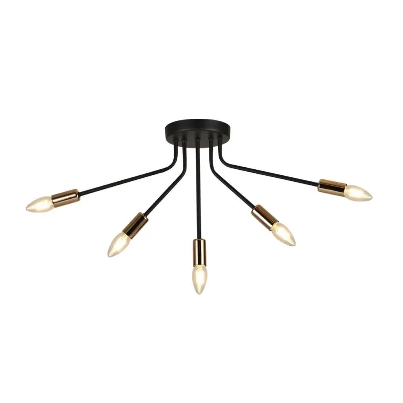 Akce Stropní industriální osvětlení TIARA - 5xE14, 40W, zlaté / černé