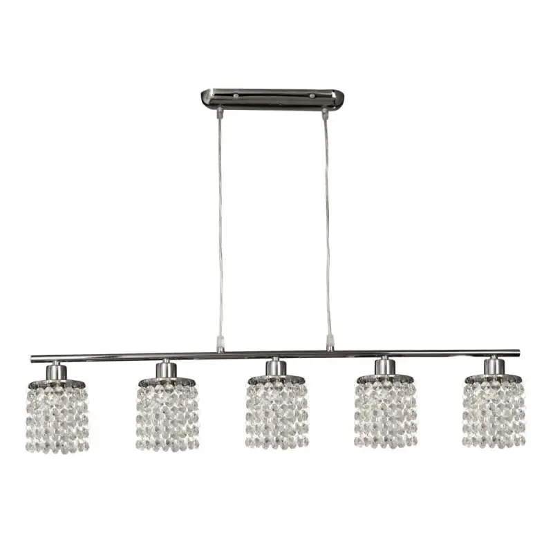 Art deco závěsné osvětlení ROYAL - 5xG9, 40W, chromované / čiré Horká Nabídka