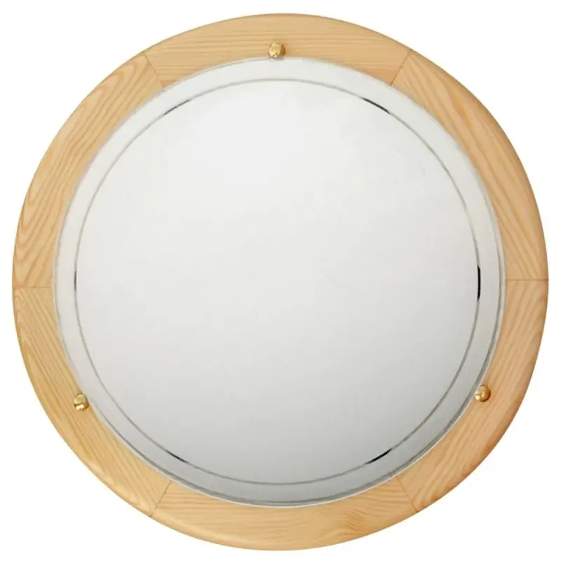 Akce Nástěnné / stropní dřevěné svítidlo STANDARD - 1xE27, 60W, 30cm, kulaté, borovice / bílé