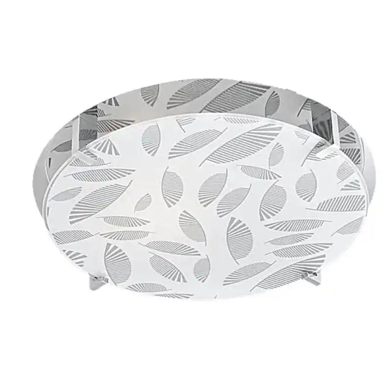 Zlevněný Moderní stropní osvětlení FIKUS - 1xE27, 60W, 30cm, kulaté, chromované / bílé